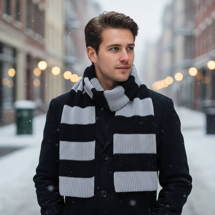 Gruby Chunky Dziany Szal - WarmStripe