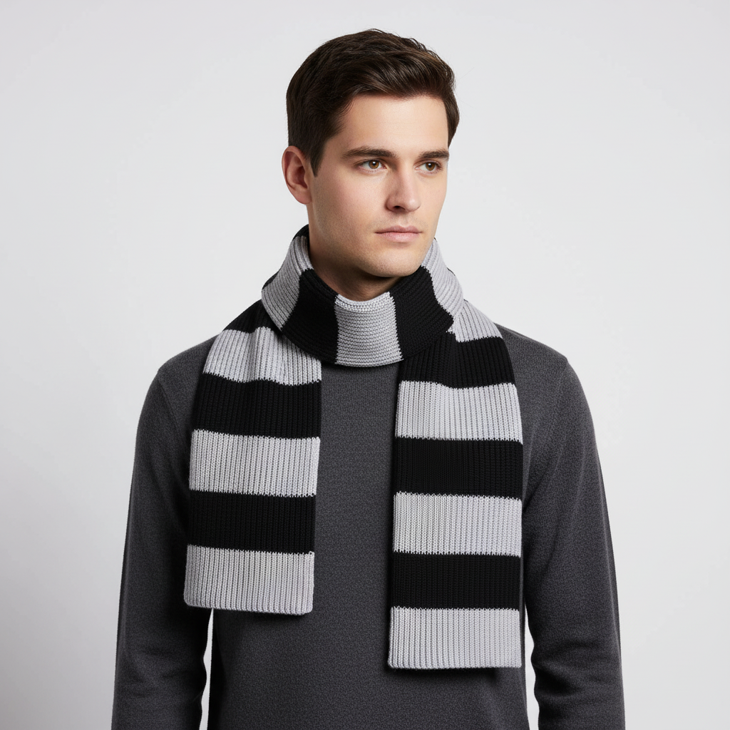 Gruby Chunky Dziany Szal - WarmStripe