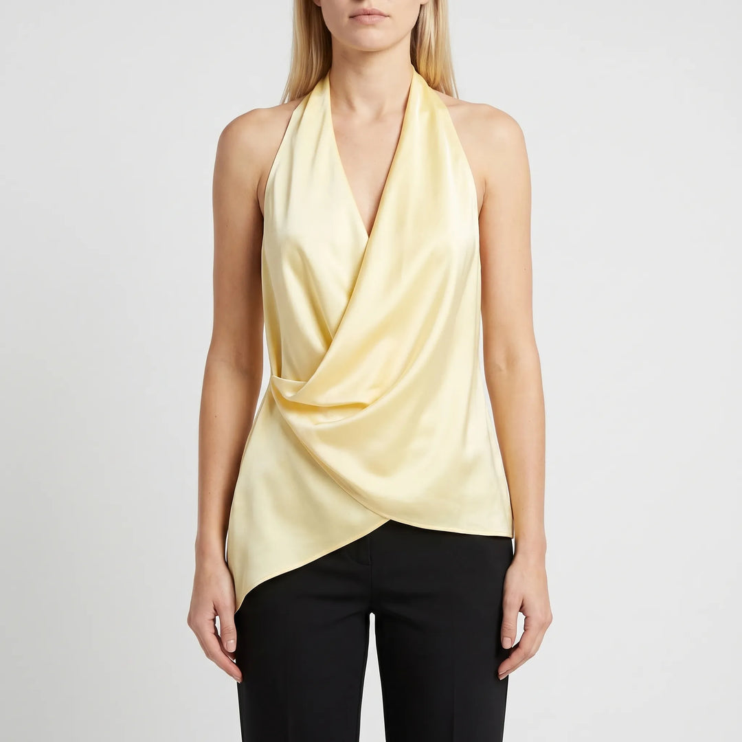 Top z drapowanym dekoltem halter - Candace