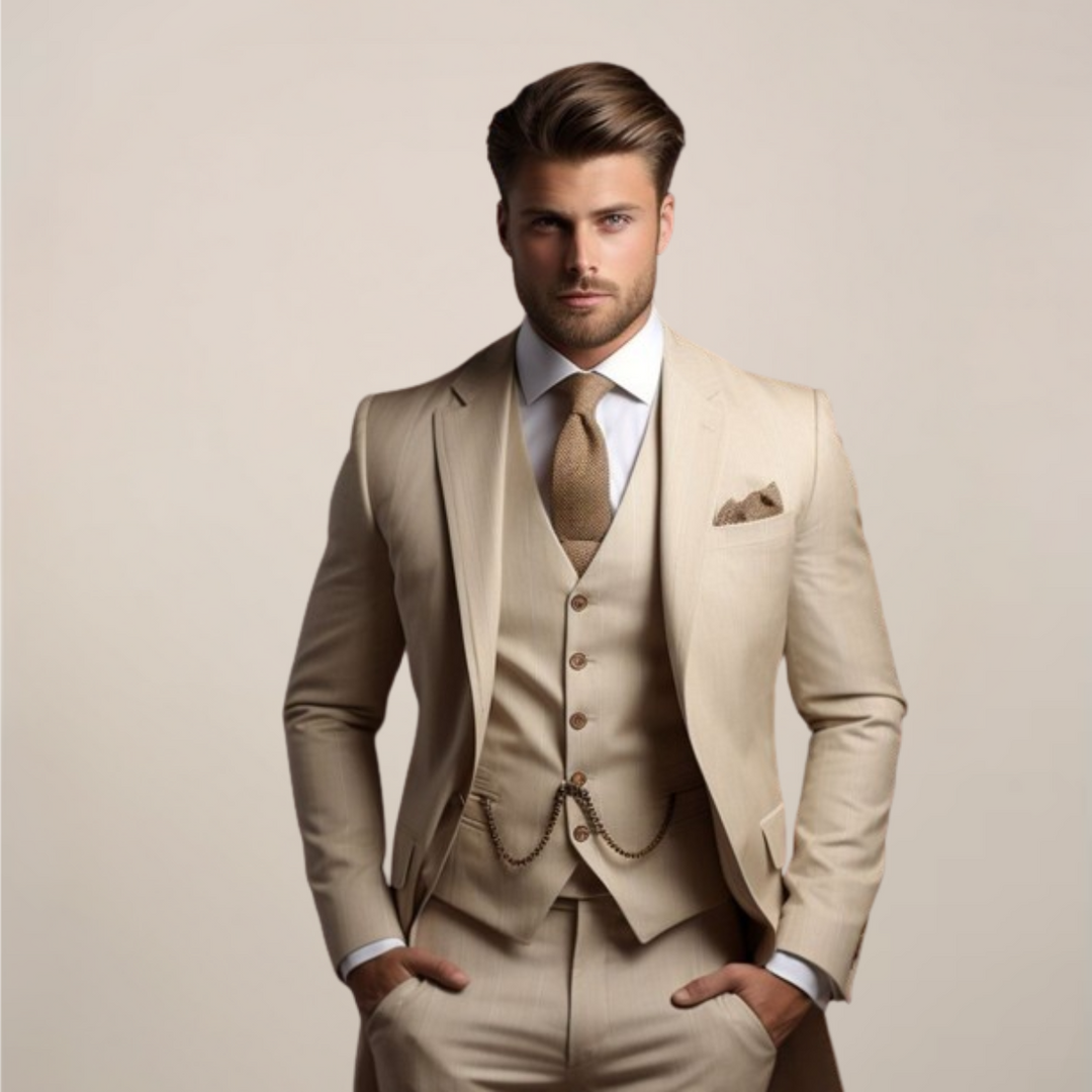 Garnitur męski 3-częściowy slim fit - Yannick