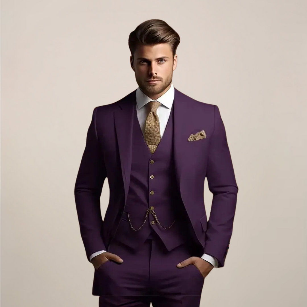Garnitur męski 3-częściowy slim fit - Yannick