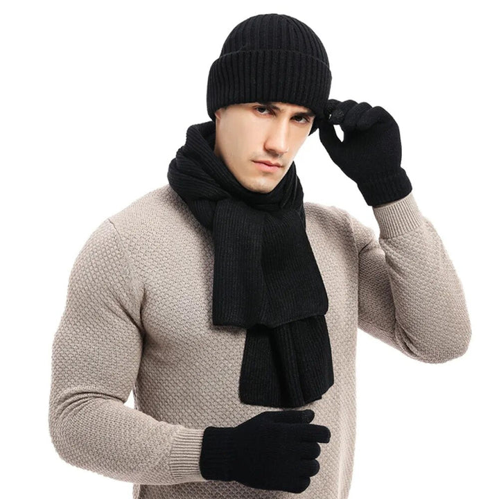 Trójczłonowy zestaw dzianych akcesoriów zimowych - WarmTrio
