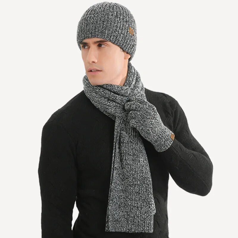 Trójczłonowy zestaw dzianych akcesoriów zimowych - WarmTrio