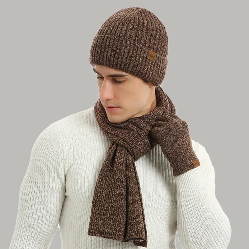 Trójczłonowy zestaw dzianych akcesoriów zimowych - WarmTrio