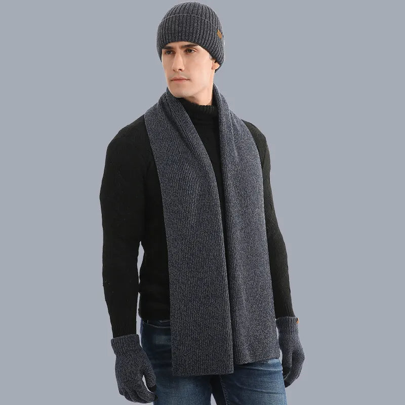 Trójczłonowy zestaw dzianych akcesoriów zimowych - WarmTrio