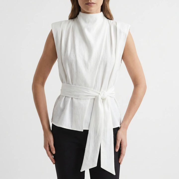 Elegancki top z wiązaniem w talii - Kelli