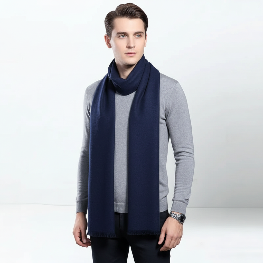 Elegancki kaszmirowy szal w prostym wzorze - CozyCove
