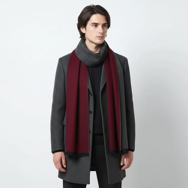 Elegancki kaszmirowy szal w prostym wzorze - CozyCove