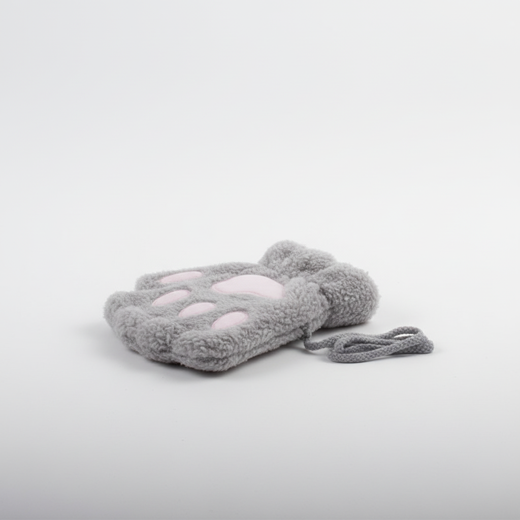 Rękawiczki bez palców z pluszowymi łapami - PawFluff