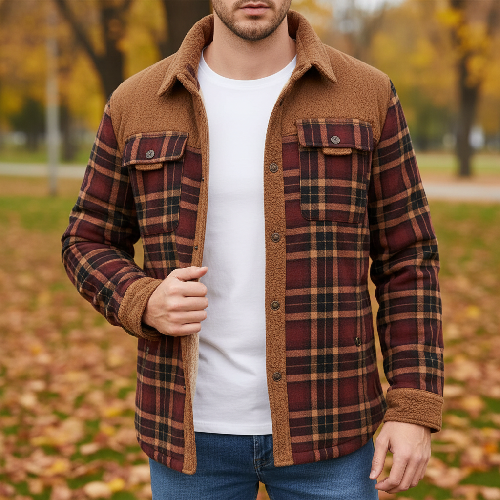 Puchowa flanelowa kurtka - Lars