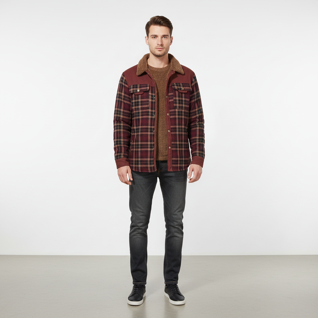 Puchowa flanelowa kurtka - Lars