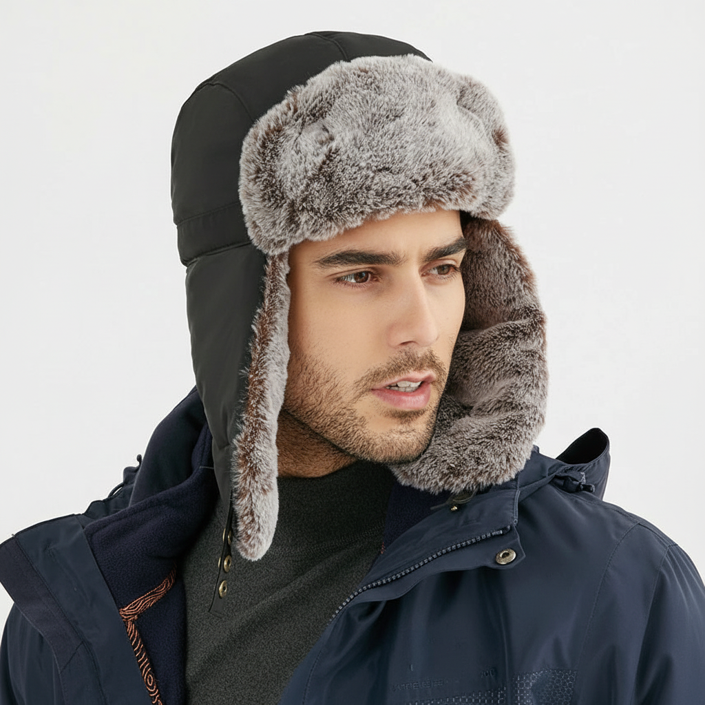 Czapka zimowa z podszyciem i uszami - AlpineFleece