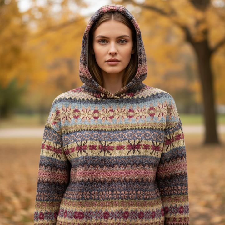 Wzorzysty damski hoodie - Claudia