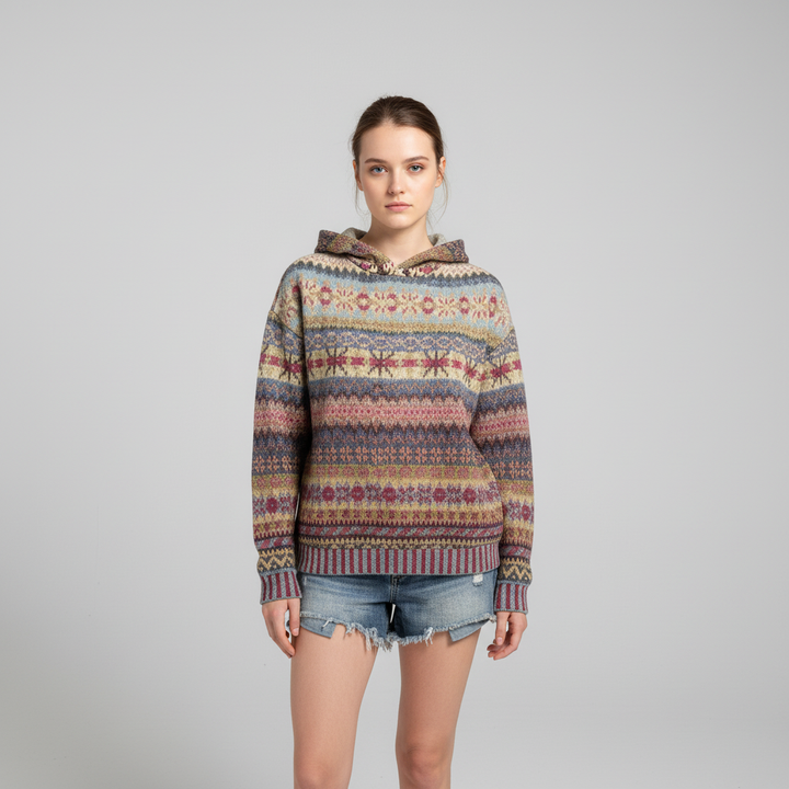 Wzorzysty damski hoodie - Claudia