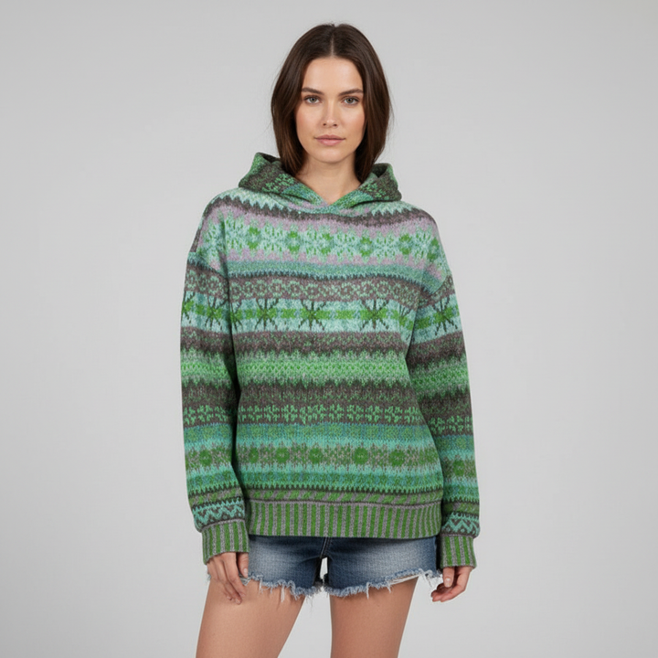 Wzorzysty damski hoodie - Claudia