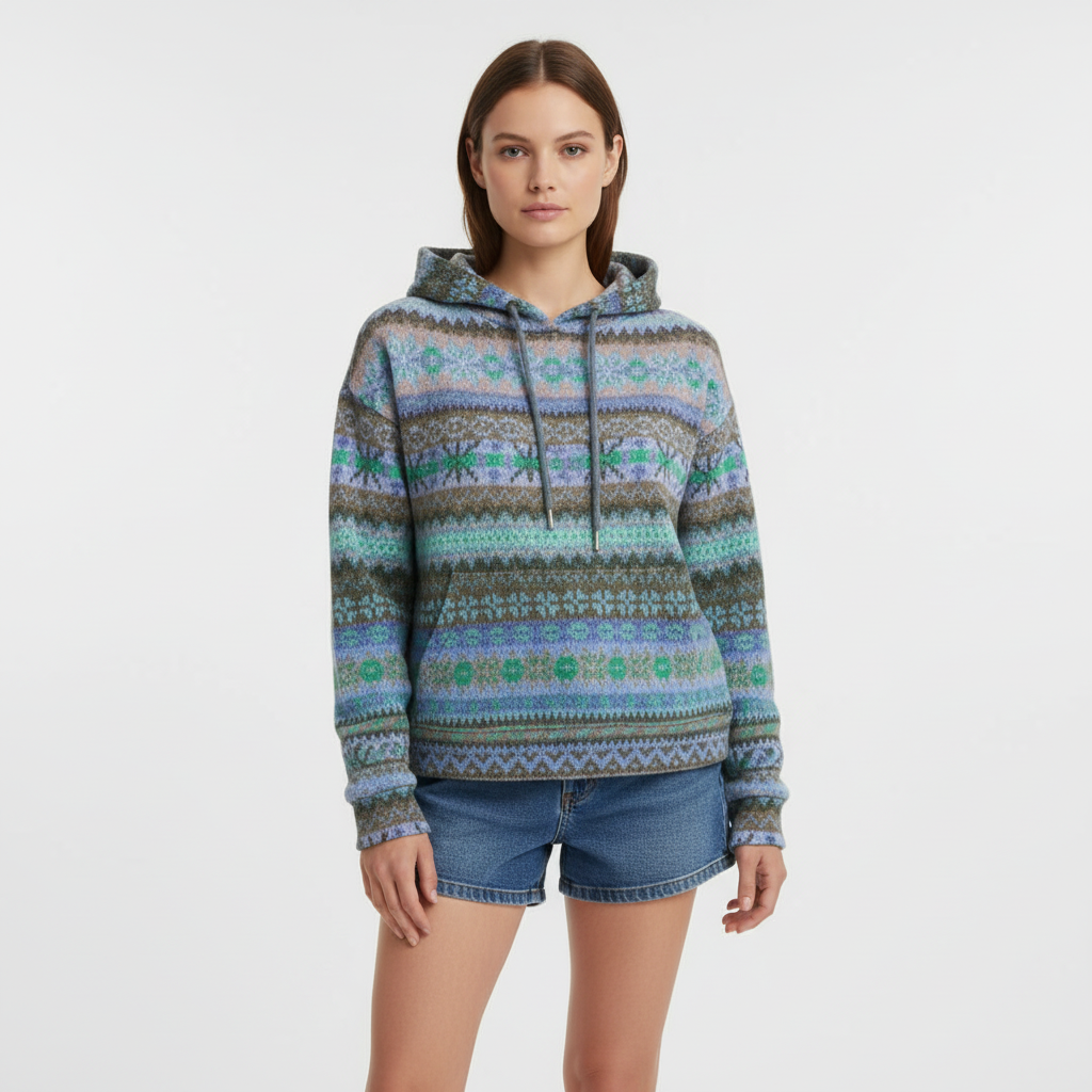 Wzorzysty damski hoodie - Claudia