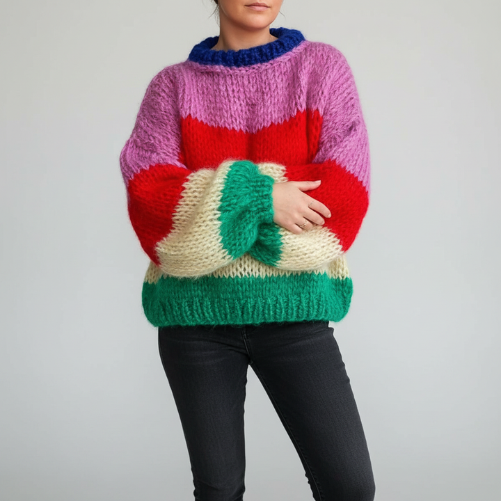Wzorzysty oversize sweter - Lara