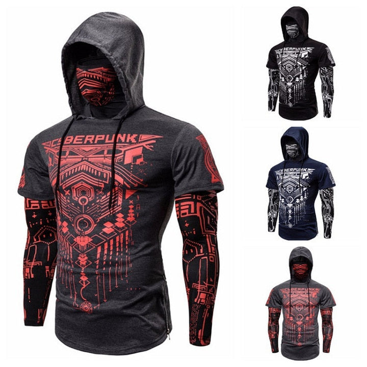 Herren-Hoodie z wbudowaną maską czaszki – Jesienna edycja ShadowX