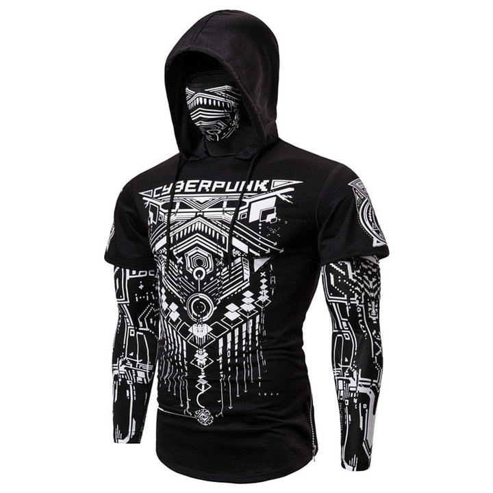 Herren-Hoodie z wbudowaną maską czaszki – Jesienna edycja ShadowX