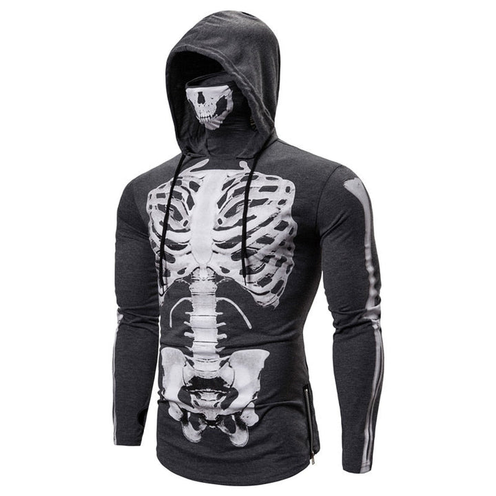 Herren-Hoodie z wbudowaną maską czaszki – Jesienna edycja ShadowX