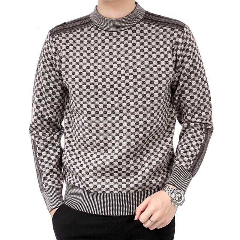 Sweter męski z wzorem w kratę – Fabian