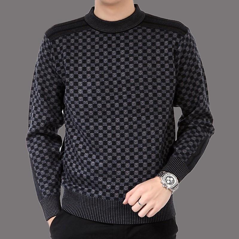 Sweter męski z wzorem w kratę – Fabian