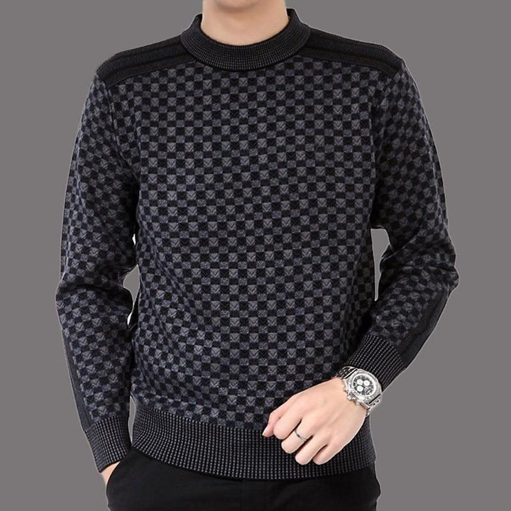 Sweter męski z wzorem w kratę – Fabian