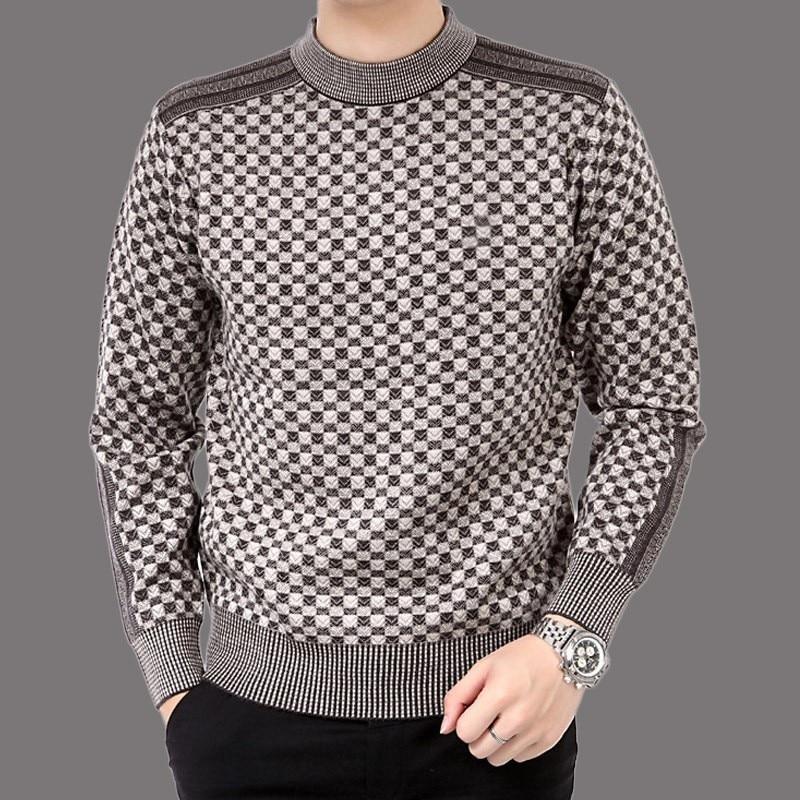 Sweter męski z wzorem w kratę – Fabian