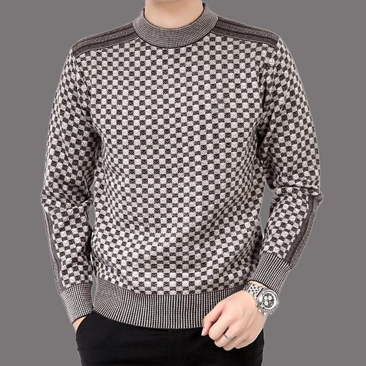 Sweter męski z wzorem w kratę – Fabian