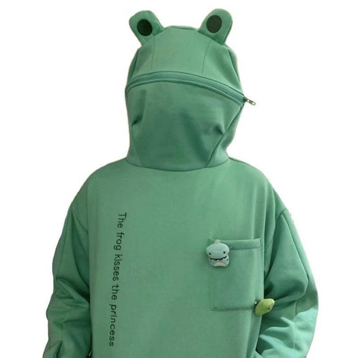 Unisexowy sweter z kapturem z designem żaby – Froggy