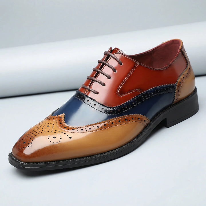 Męskie sznurowane buty typu wingtip brogue - Noel