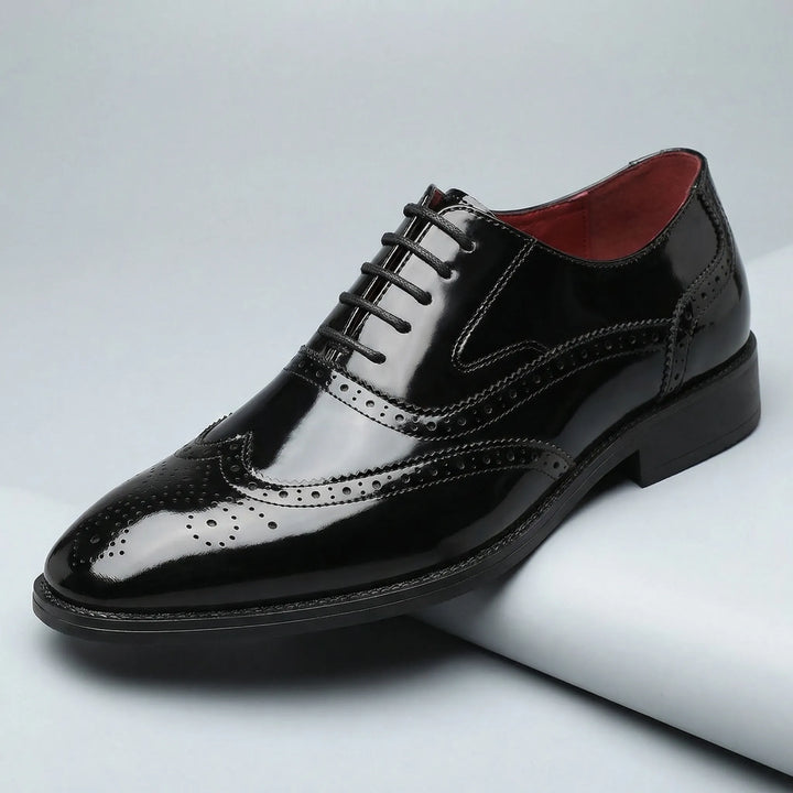 Męskie sznurowane buty typu wingtip brogue - Noel