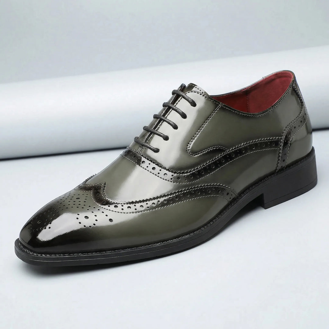 Męskie sznurowane buty typu wingtip brogue - Noel