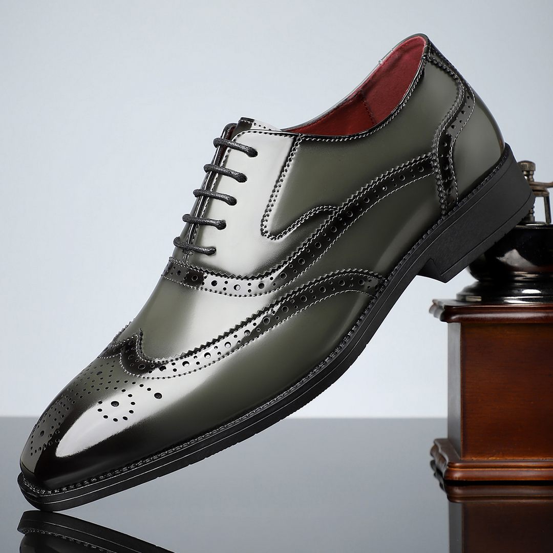 Męskie sznurowane buty typu wingtip brogue - Noel