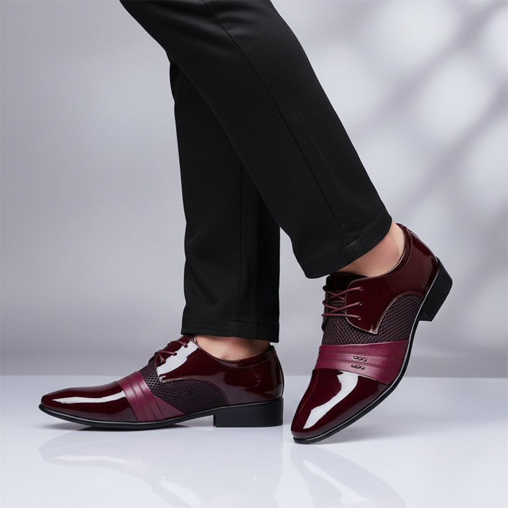 Męskie sznurowane buty ze szpicem - Jason