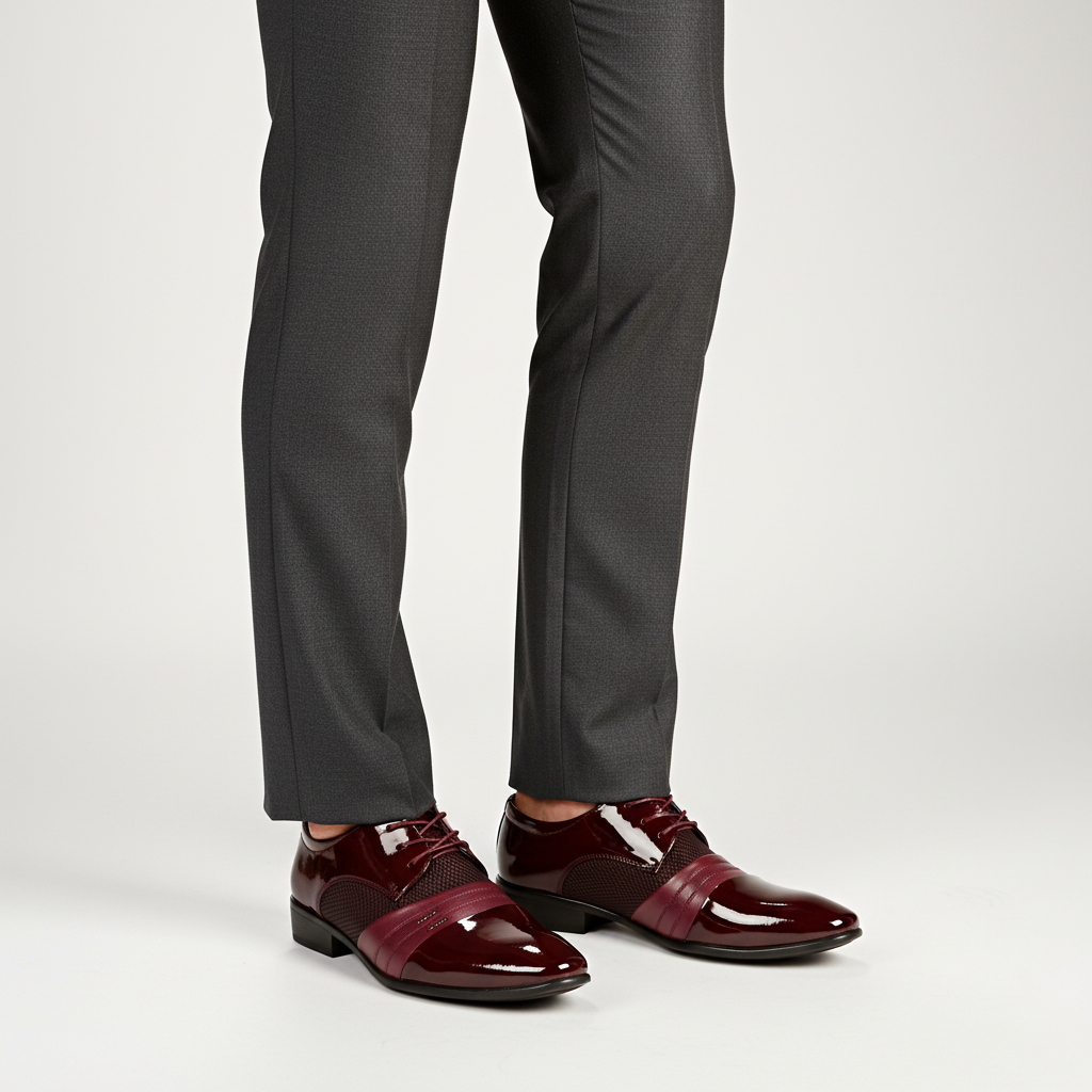 Męskie sznurowane buty ze szpicem - Jason
