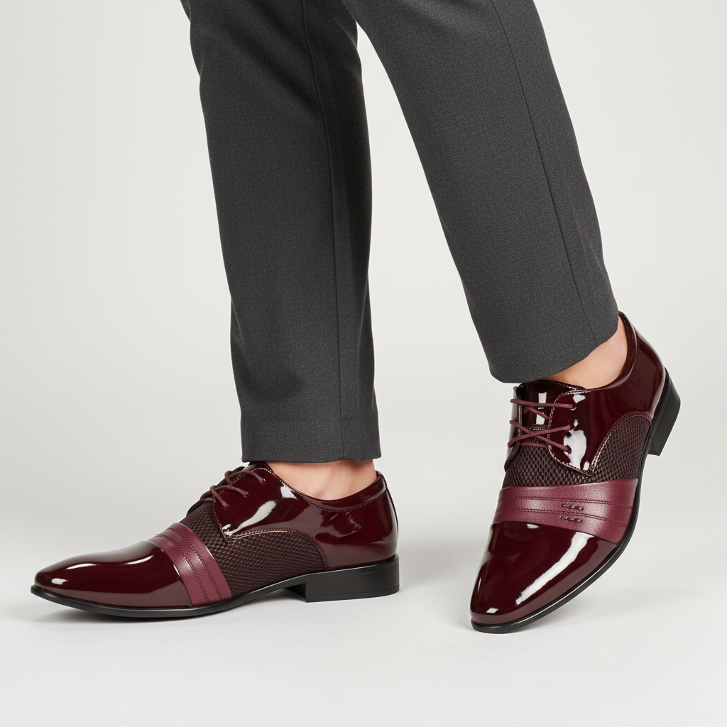 Męskie sznurowane buty ze szpicem - Jason