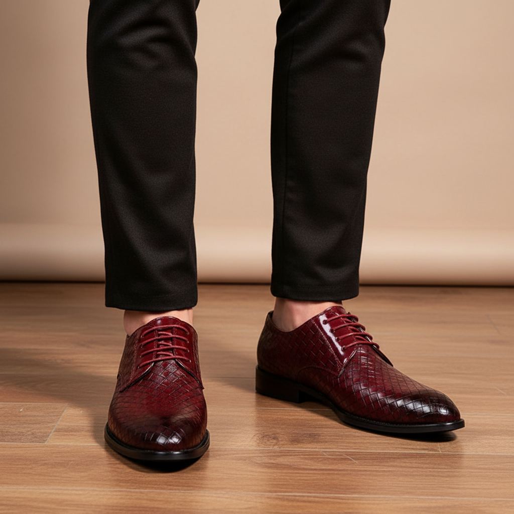 Męskie buty skórzane z sznurowaniem - Gordon