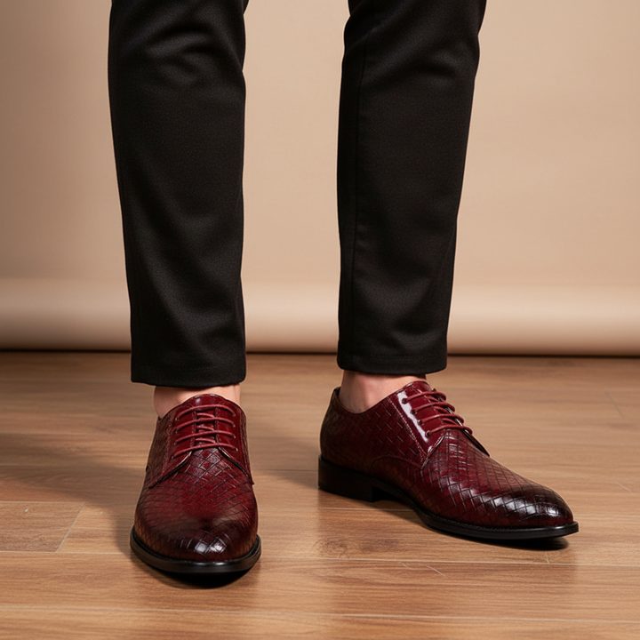 Męskie buty skórzane z sznurowaniem - Gordon