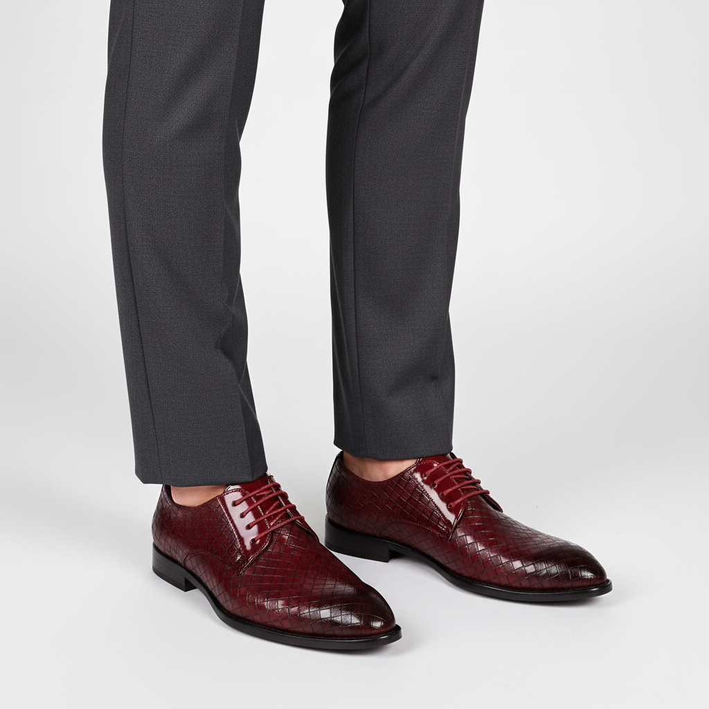 Męskie buty skórzane z sznurowaniem - Gordon