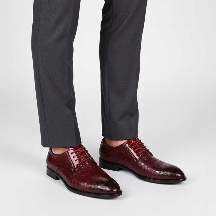 Męskie buty skórzane z sznurowaniem - Gordon