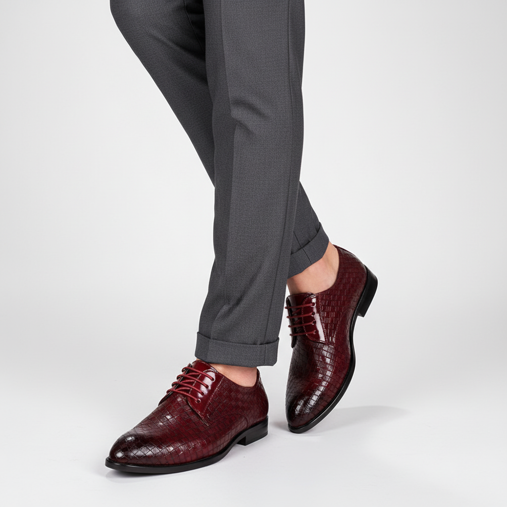 Męskie buty skórzane z sznurowaniem - Gordon