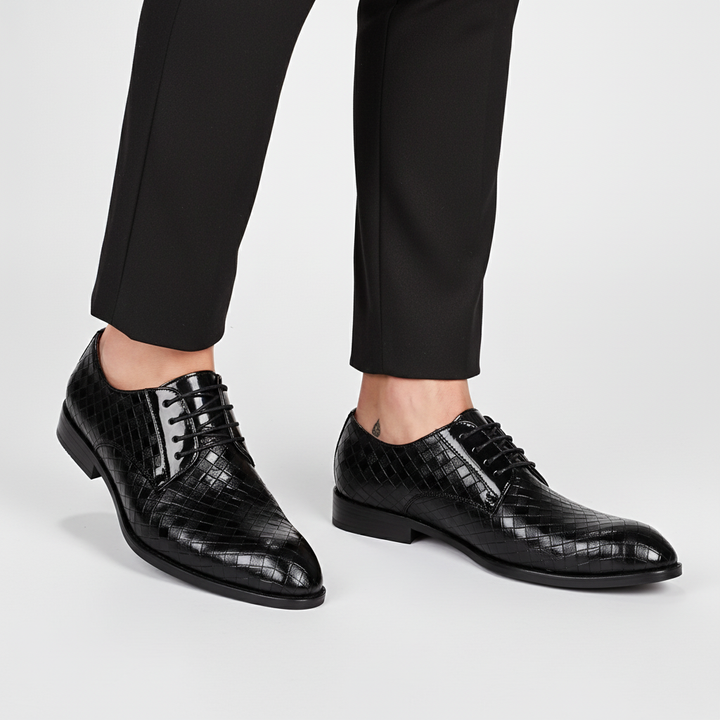 Męskie buty skórzane z sznurowaniem - Gordon