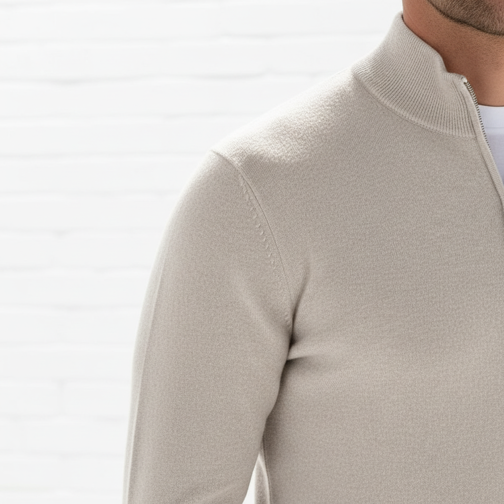 Sweter męski z zamkiem błyskawicznym - Leonard