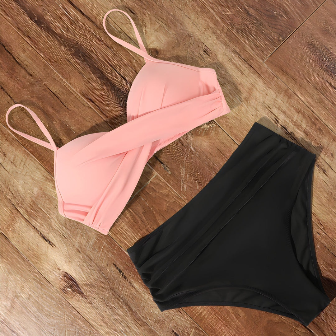 Komplet bikini z wysokim stanem i skręconym przodem - Patti