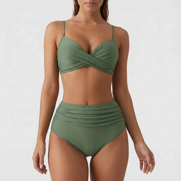 Komplet bikini z wysokim stanem i skręconym przodem - Patti