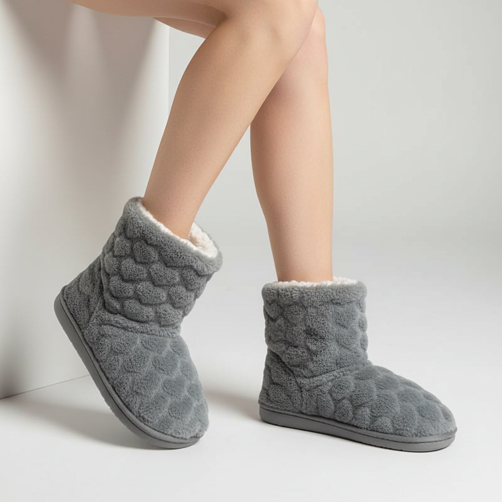Wysokie klapki domowe - FluffBoot