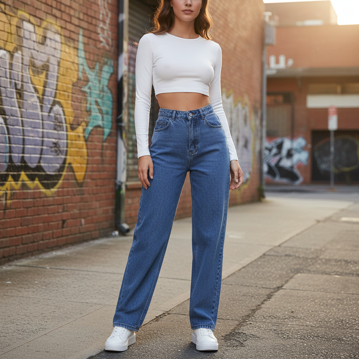 Jeansy o wysokim stanie - Anna