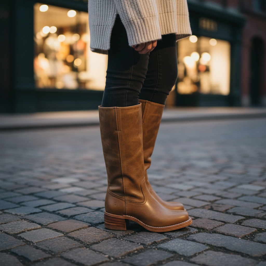 Wysokie skórzane buty - Serena