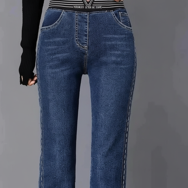 Damskie jeansy z wysokim stanem - Alicia